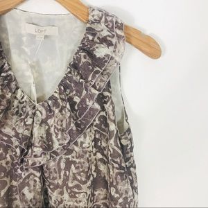 NWT Loft animal print ruffle tank